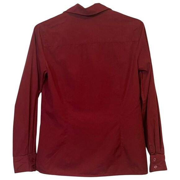 Casual Corner Red Cotton Button Down Shirt Women’s 4 Long Sleeve Vintage Y2K - Picture 2 of 11